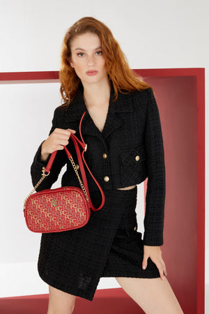 Tramed Alphabet Red Women'S Shoulder Bag 05Po22Y1543