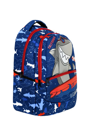3-Pack Primary School Shark Patterned School Bag With Food And Pencil Holder For Boys