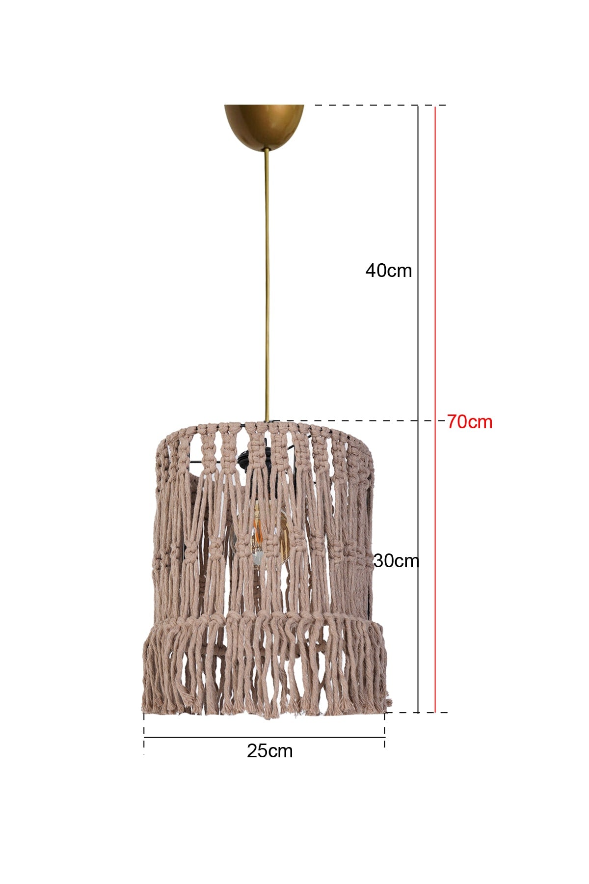 Plafond Handmade Jute Coffee Chandelier