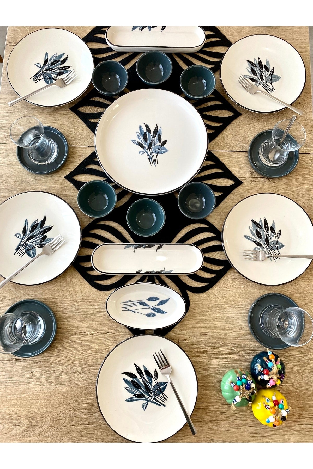 Başak Gray 6 Person 23 Piece Breakfast Set