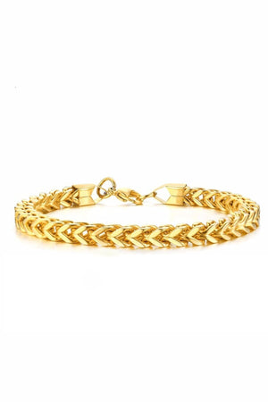 Unisex Foxtail Anti-Tarnish Gold Plated Steel Bracelet