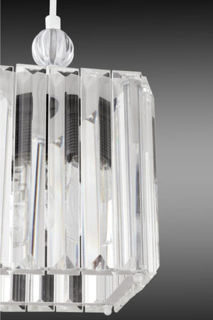 Dolunay Single White K-15 Crystal Stone Plumbing Chandelier