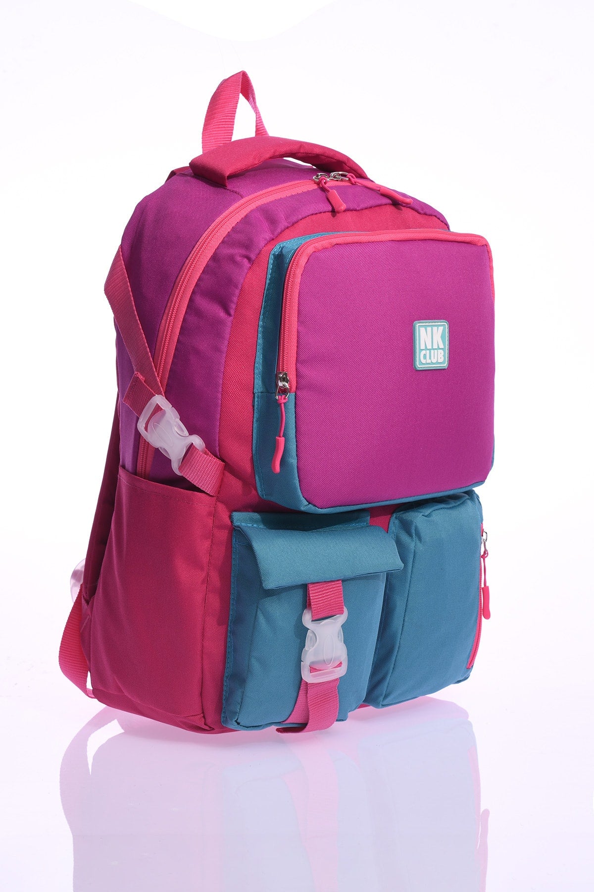 Hkn 9012 Primary School Backpack School Bag Multi Compartment Student Purple