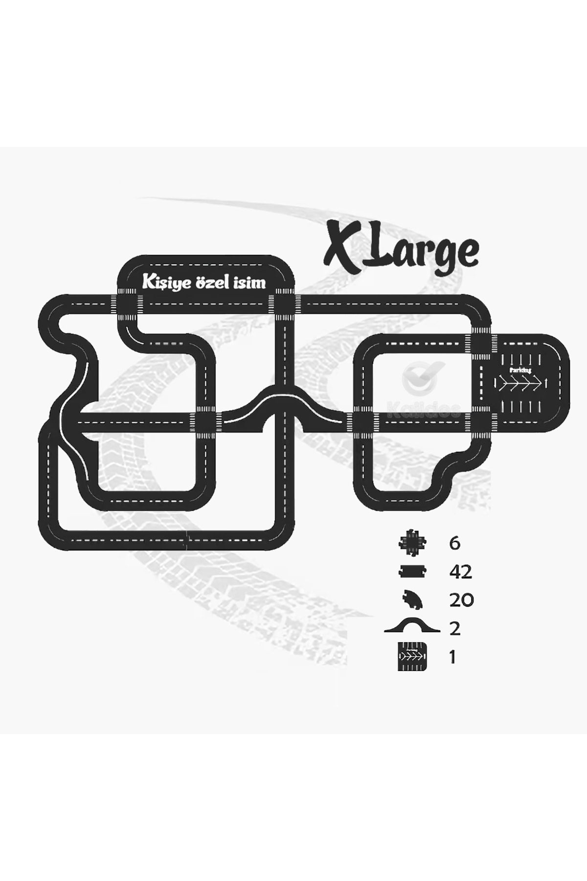 Toy Vehicle Track (X-Large) -Educational And Fun Road Construction Wooden Toy - Highway Puzzle