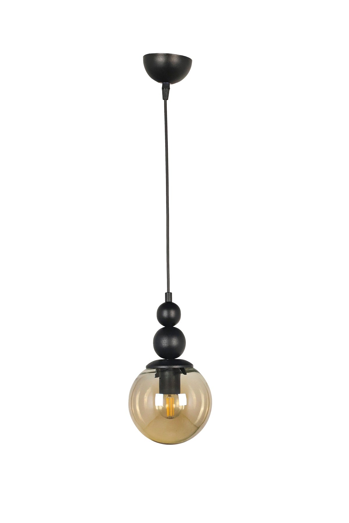 Infinite Single Chandelier Black Honey Glass