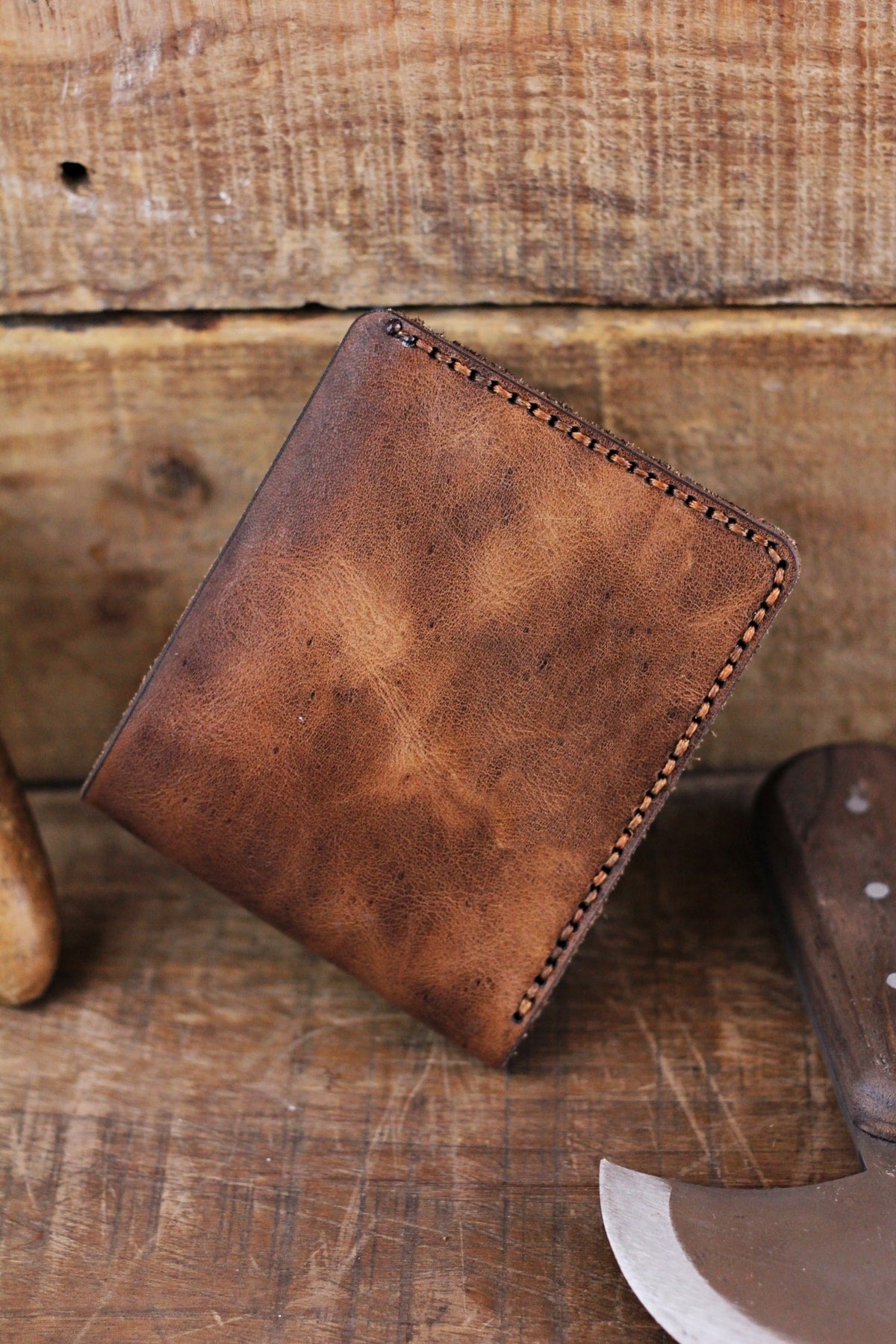 Men'S Genuine Leather Handmade Leather Wallet