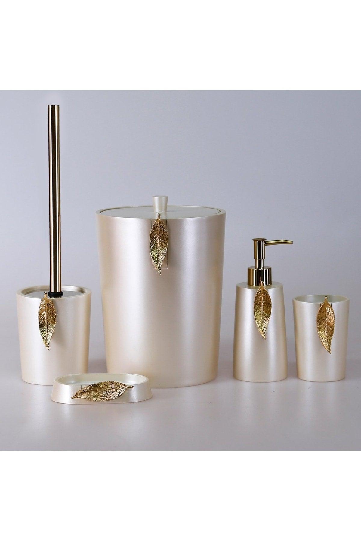Leaf 5 Piece Bath Set Gold - Swordslife