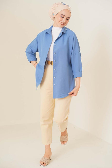 Oversize Basic Shirt Indigo - Swordslife
