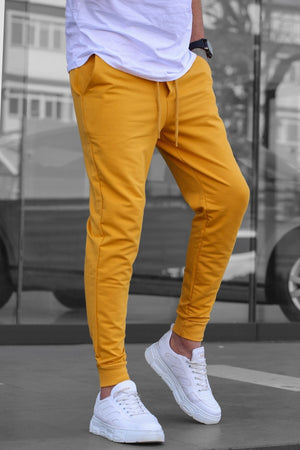 Yellow Elasticated Men'S Tracksuit 4821