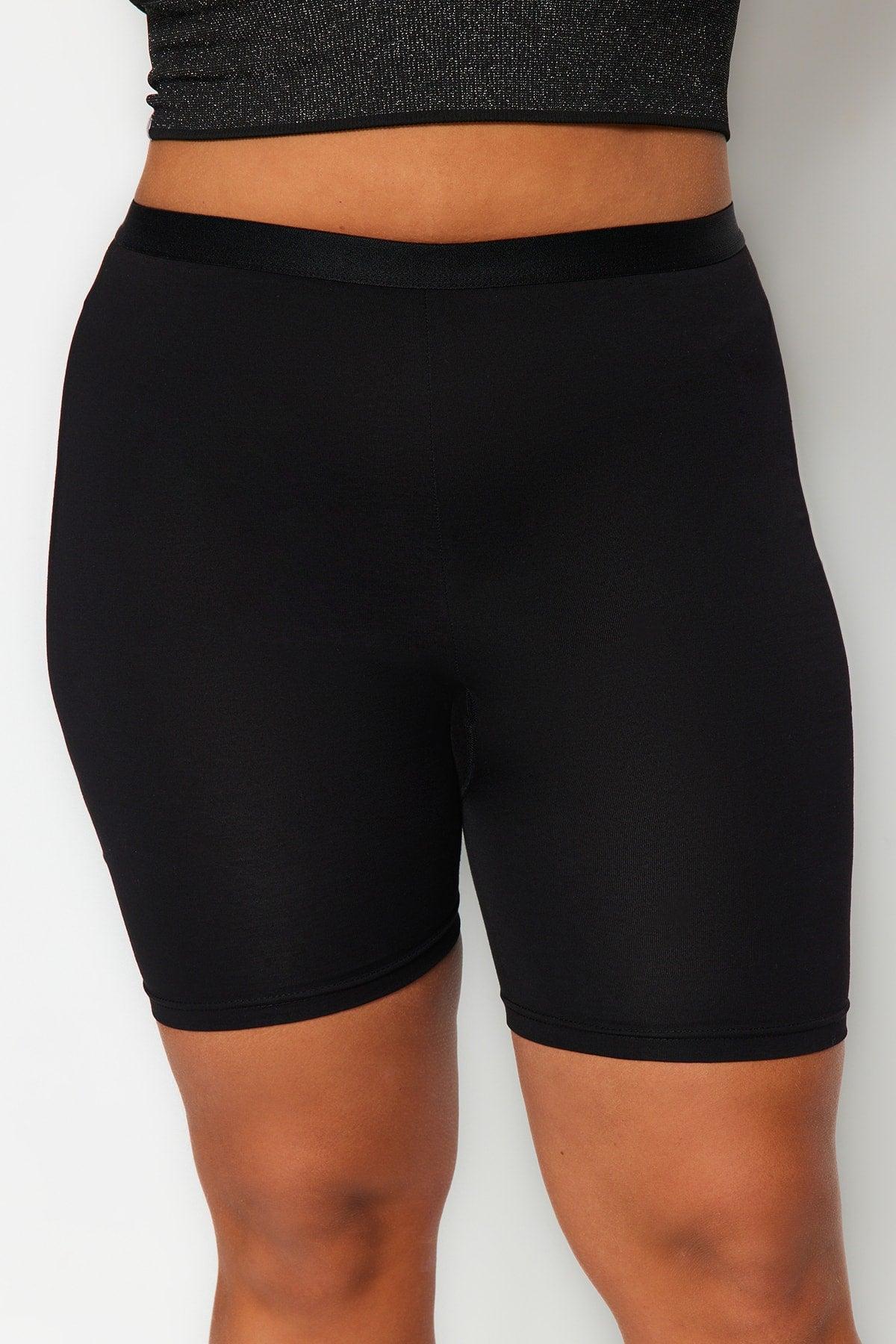 Black Short Knitted Leggings TBBSS23BV00001 - Swordslife