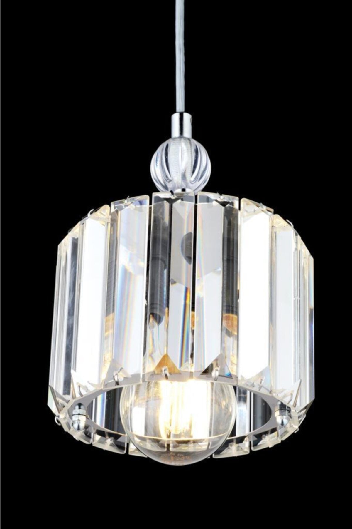 Dolunay Single Y-10 Chrome Stone Plumbing Chandelier