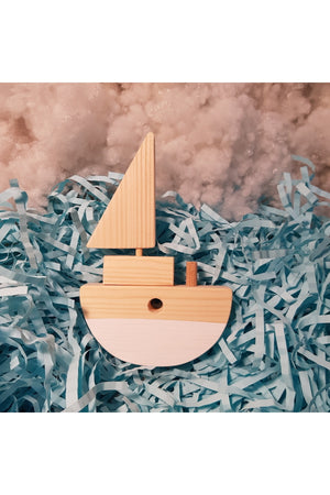 Handmade Wooden Toy Baby Ship Children'S Imagination Gift Toy