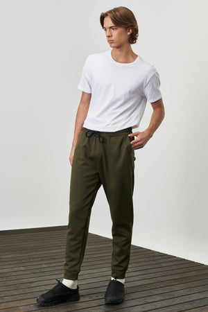 Men'S Khaki Standard Fit Normal Cut Waist And Elastic Elasticated Comfortable Sports Sweatpants