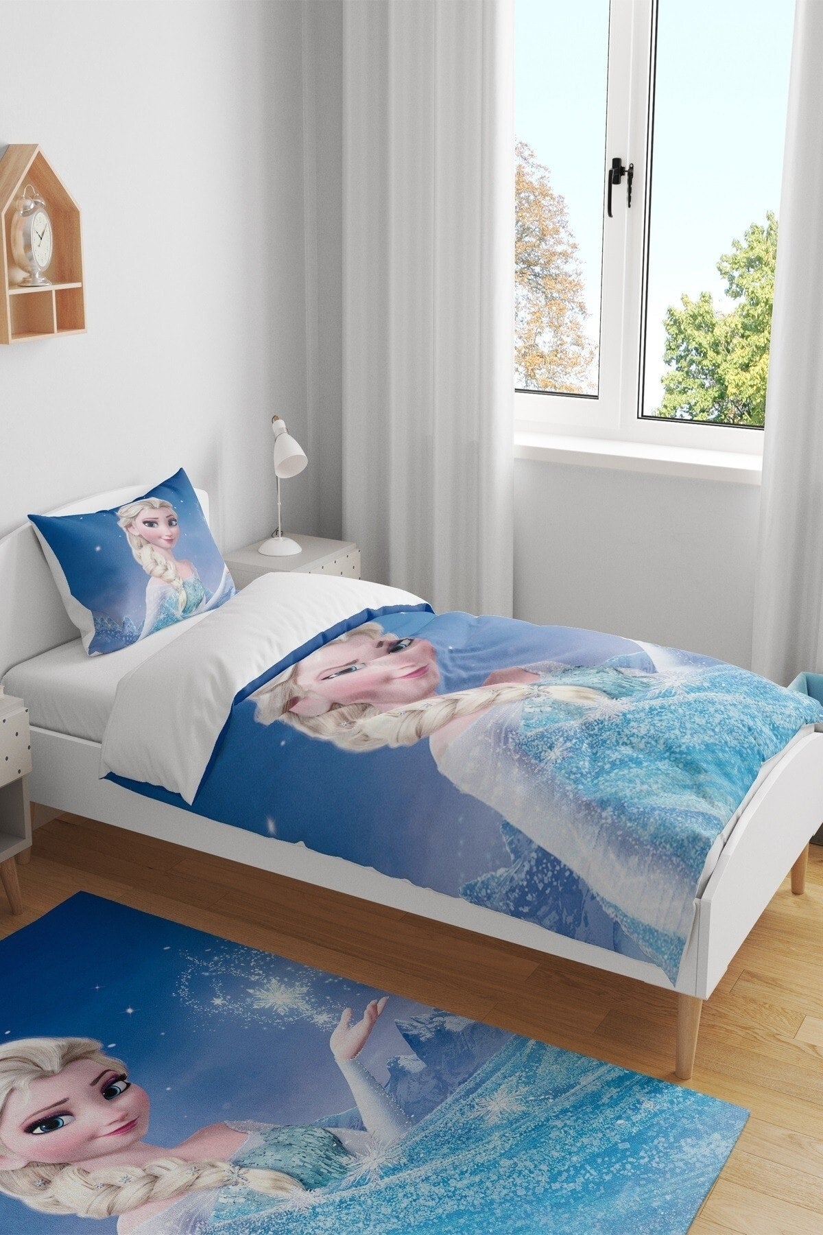 Blue Elsa Patterned Single Baby Child Duvet Cover Set