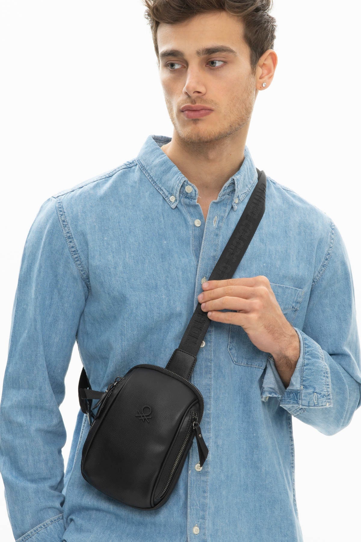 Benetton Men'S Body Bag Black Bnt1004
