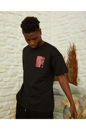 Men'S Black Oversize Dawn Printed T-Shirt