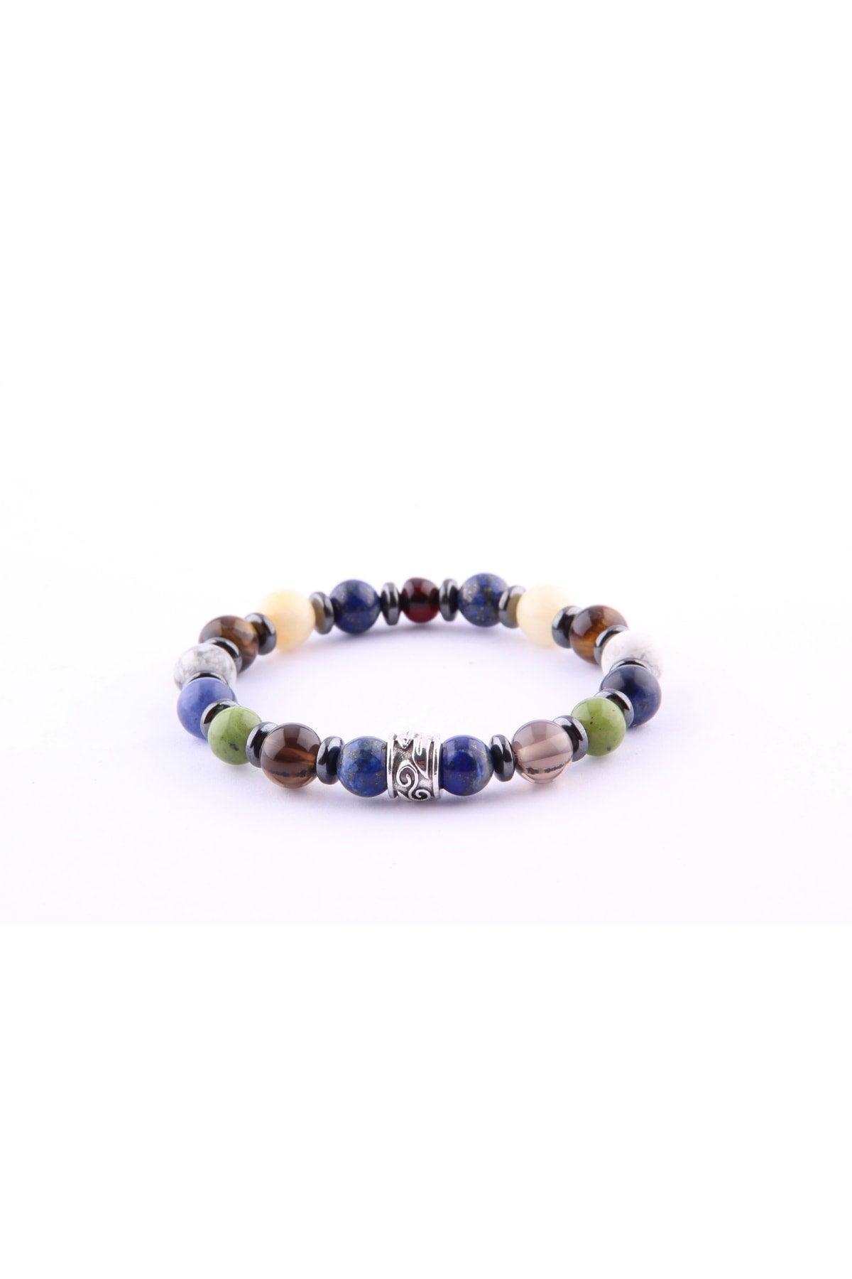 Student Bracelet Lapis smoky Quartz-jade-chrysocolla-howlite-hematite-pink Quartz-amber - Swordslife