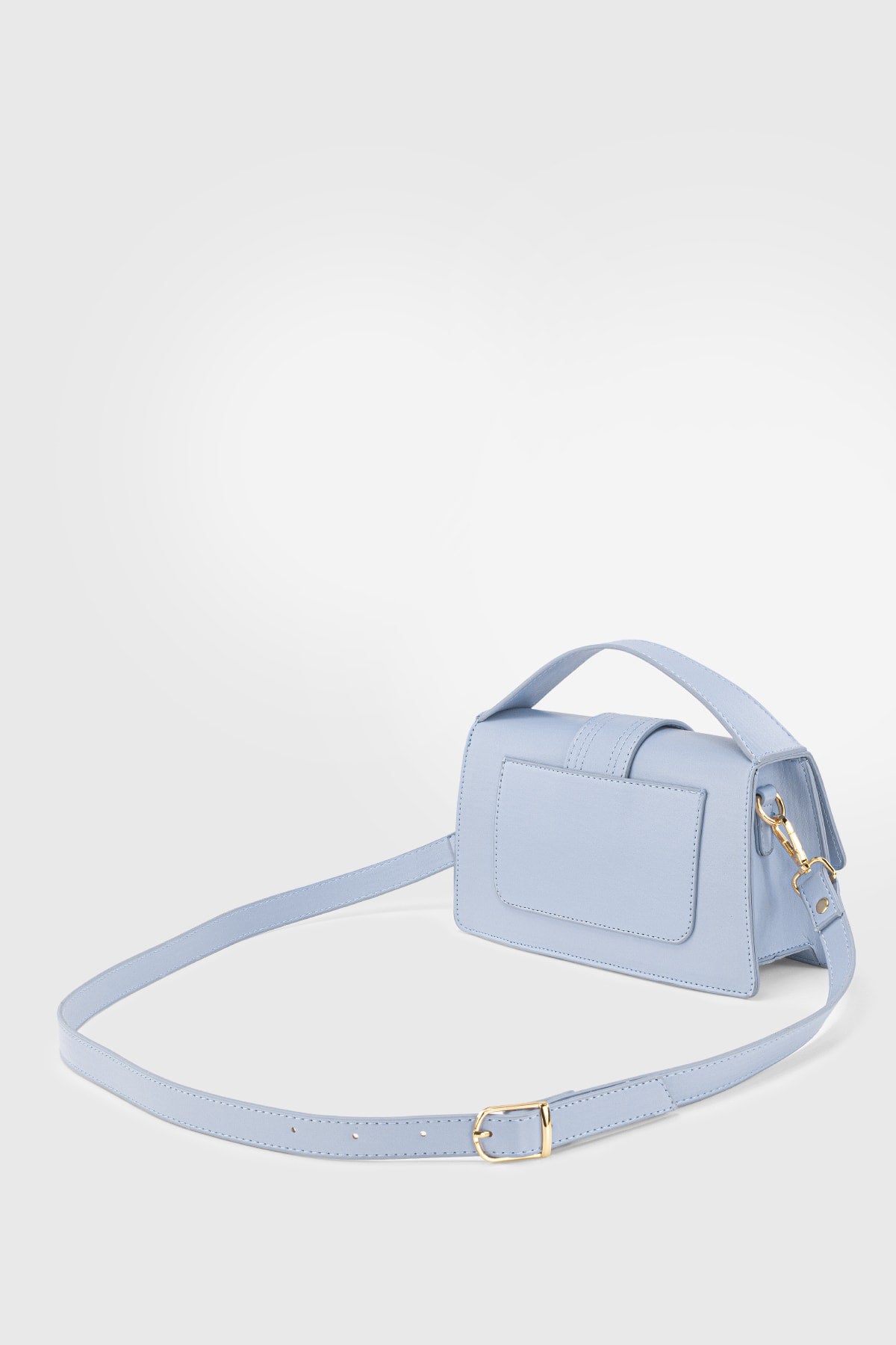 Women'S Blue Leather Look Adjustable Crossbody Bag 229