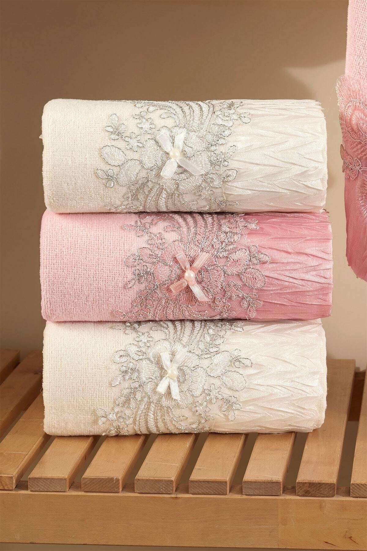 50/90 Ivy Dowry Lacy Cotton 4 Pieces Hand Face Towel - Swordslife