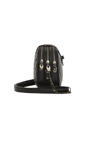 Women'S Black 3 Eyes Ziplock And Zipper Bag