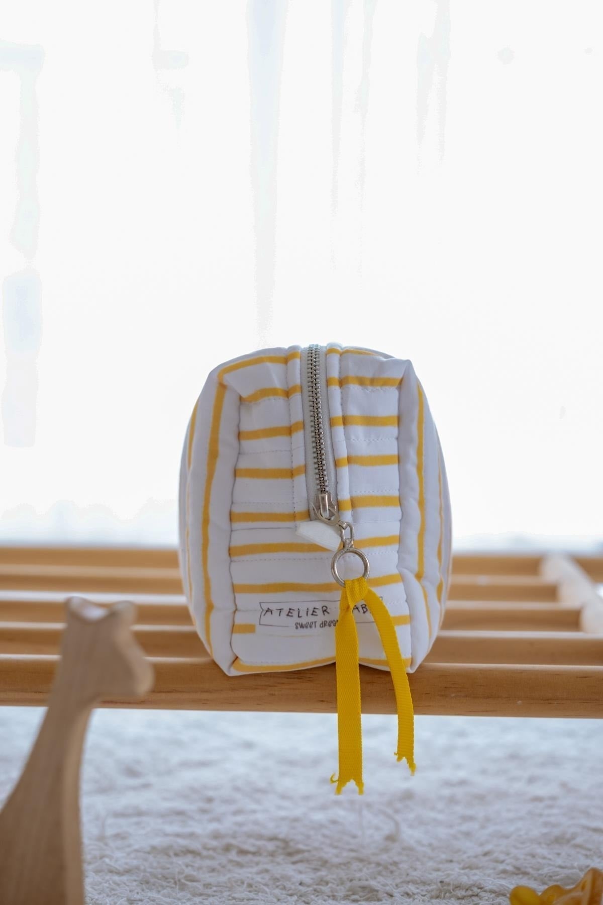 Atelier Babbi Care Bag - 100% Organic Cotton - Yellow Striped