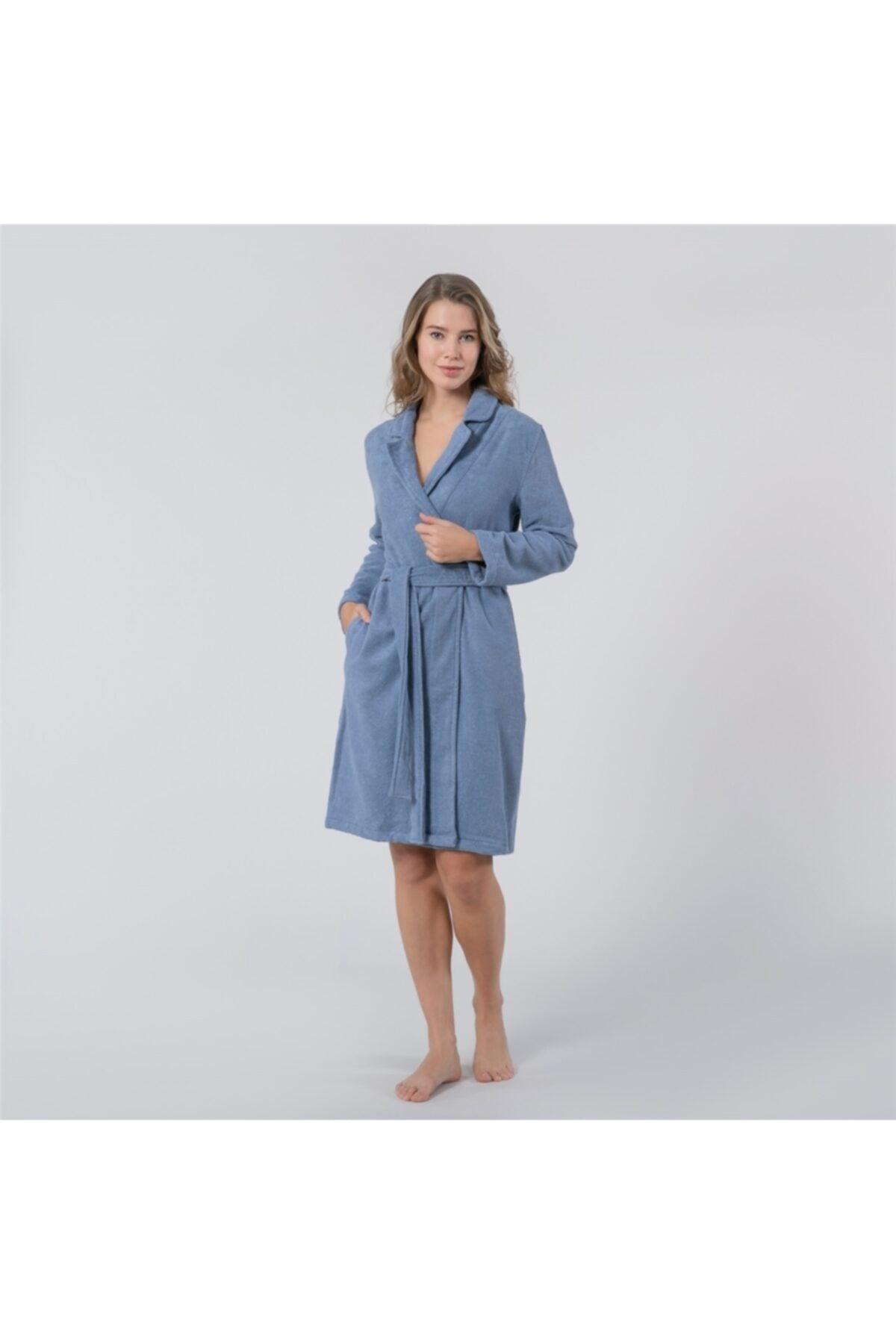 Marlon Women's Bathrobe Lazuli Blue - Swordslife