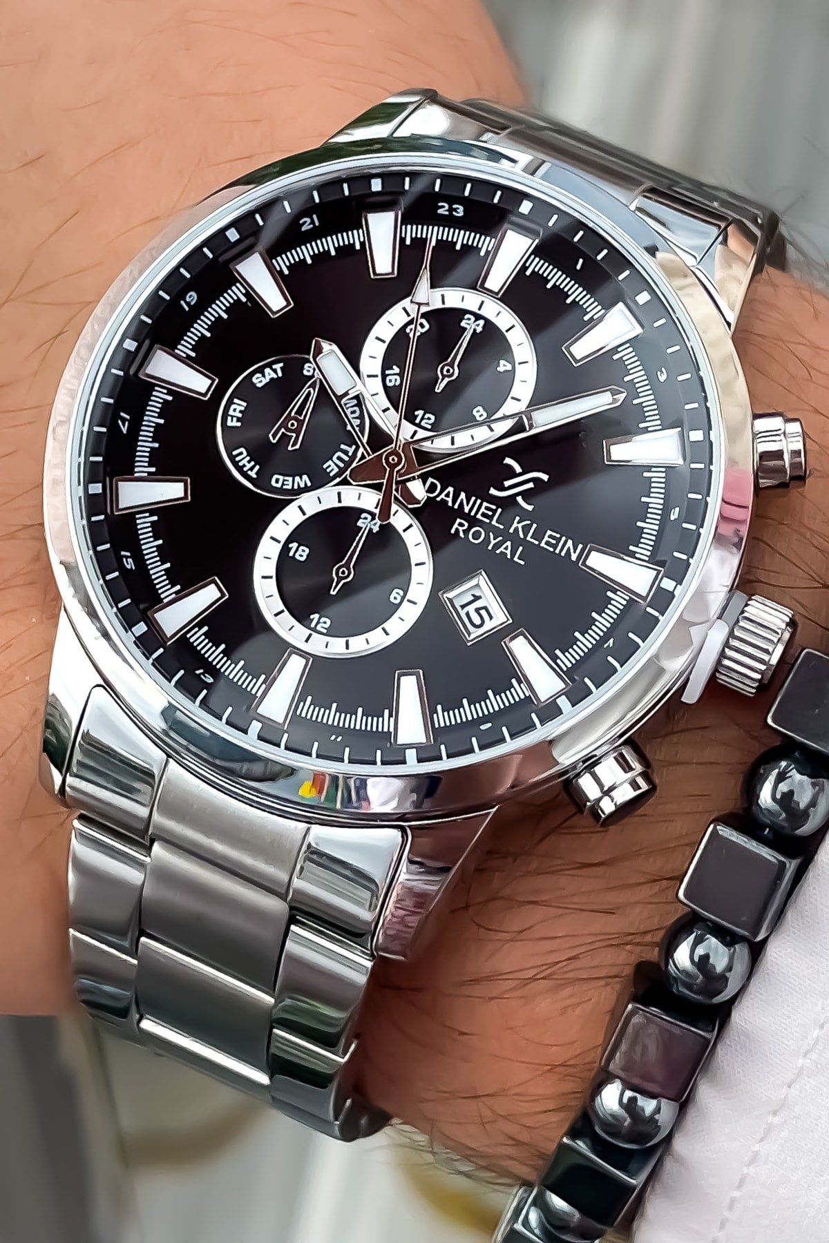 Steel Band Men'S Wristwatch + Bracelet With Gift