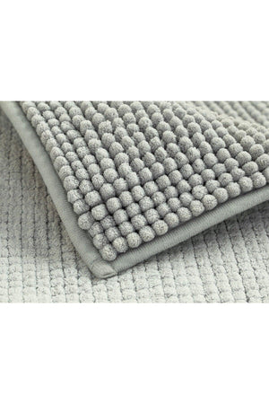 Paige Polyester Pasta Bath Mat Set 60x90 40x60 Cm Gray - Swordslife
