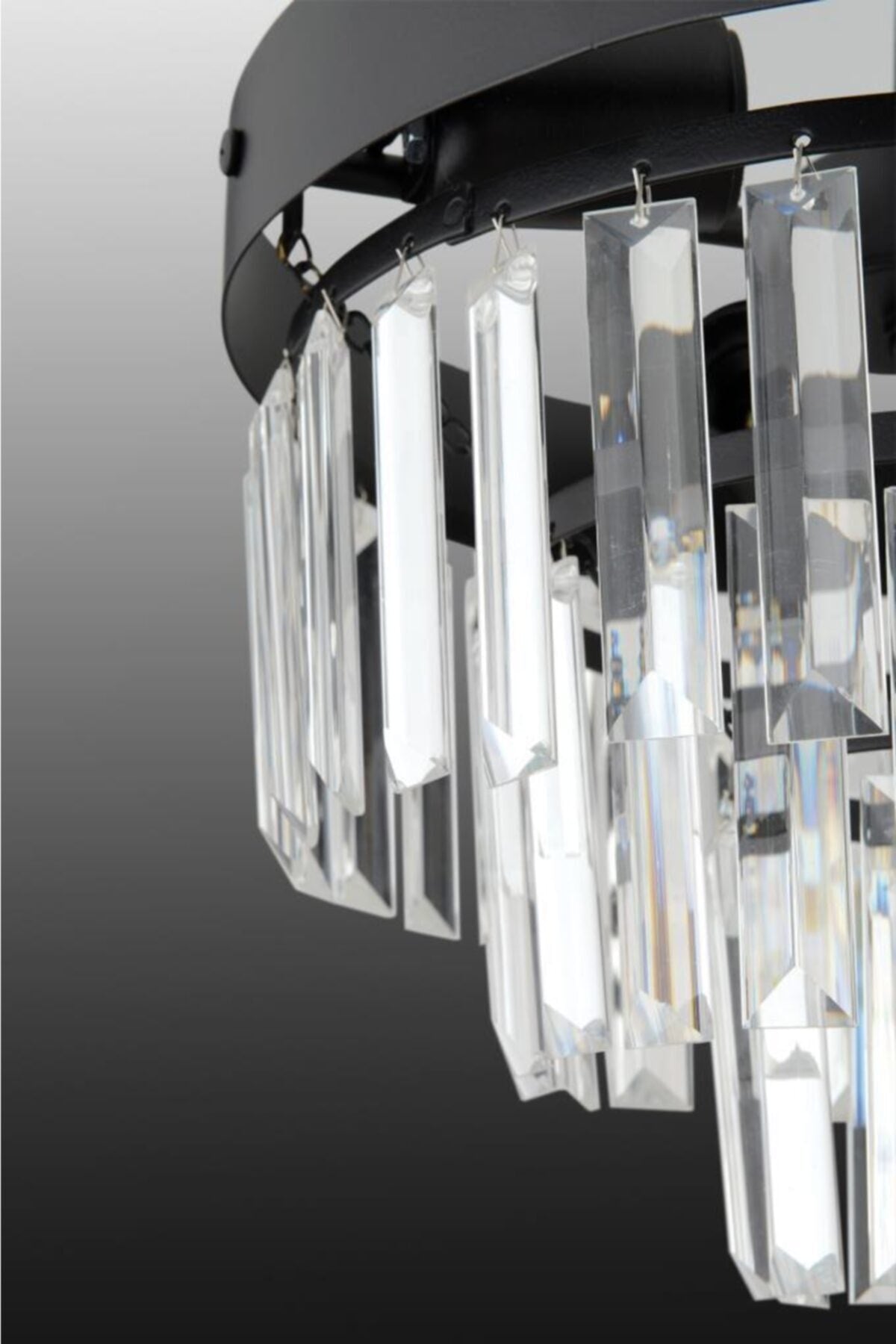 Linda 30' Black Luxury Crystal Stone Chandelier