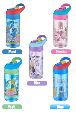 Fiftyfifty 500Ml Tritan Kids School Water Flask With Thick Straw