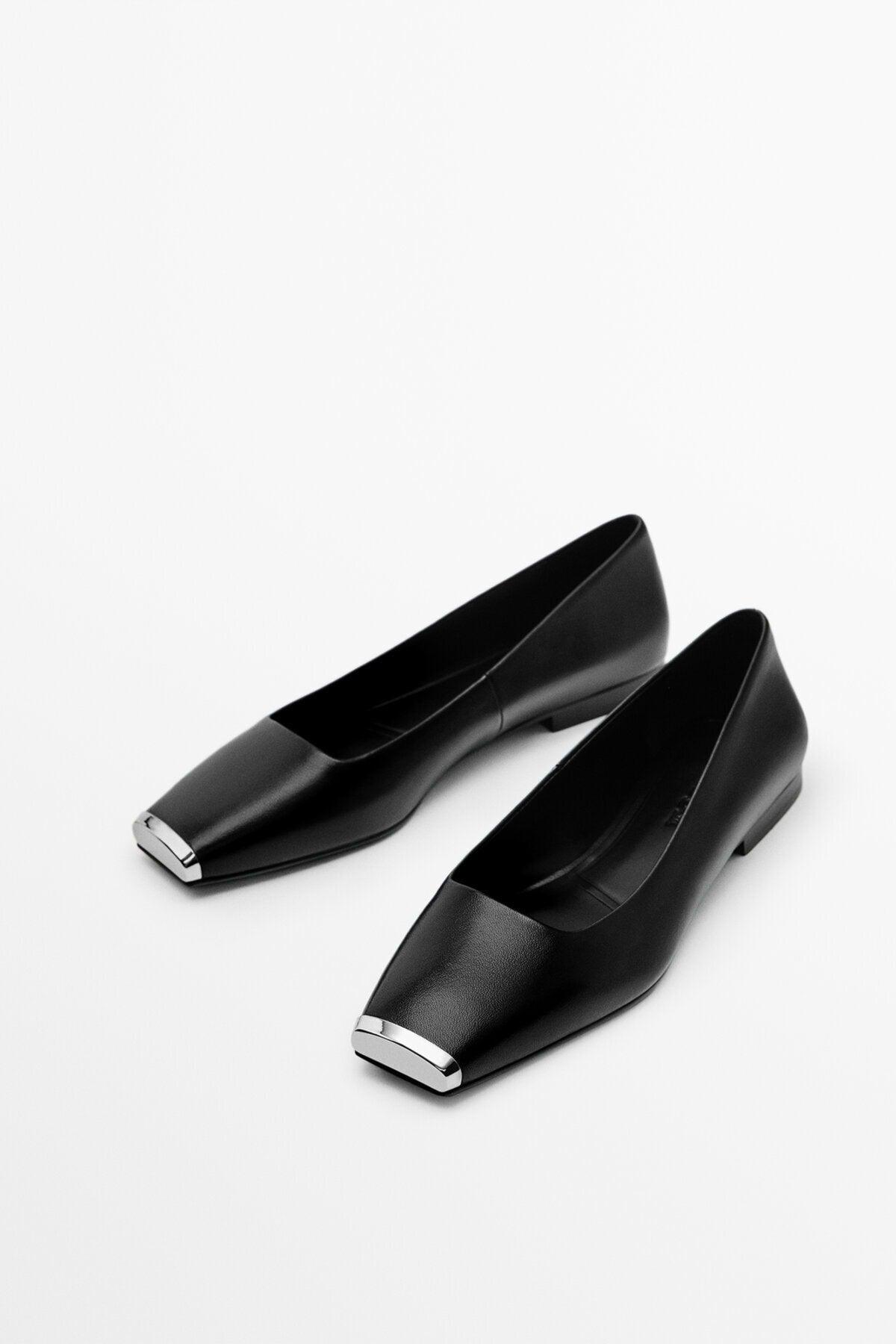 Metal Toe Leather Flats - Swordslife