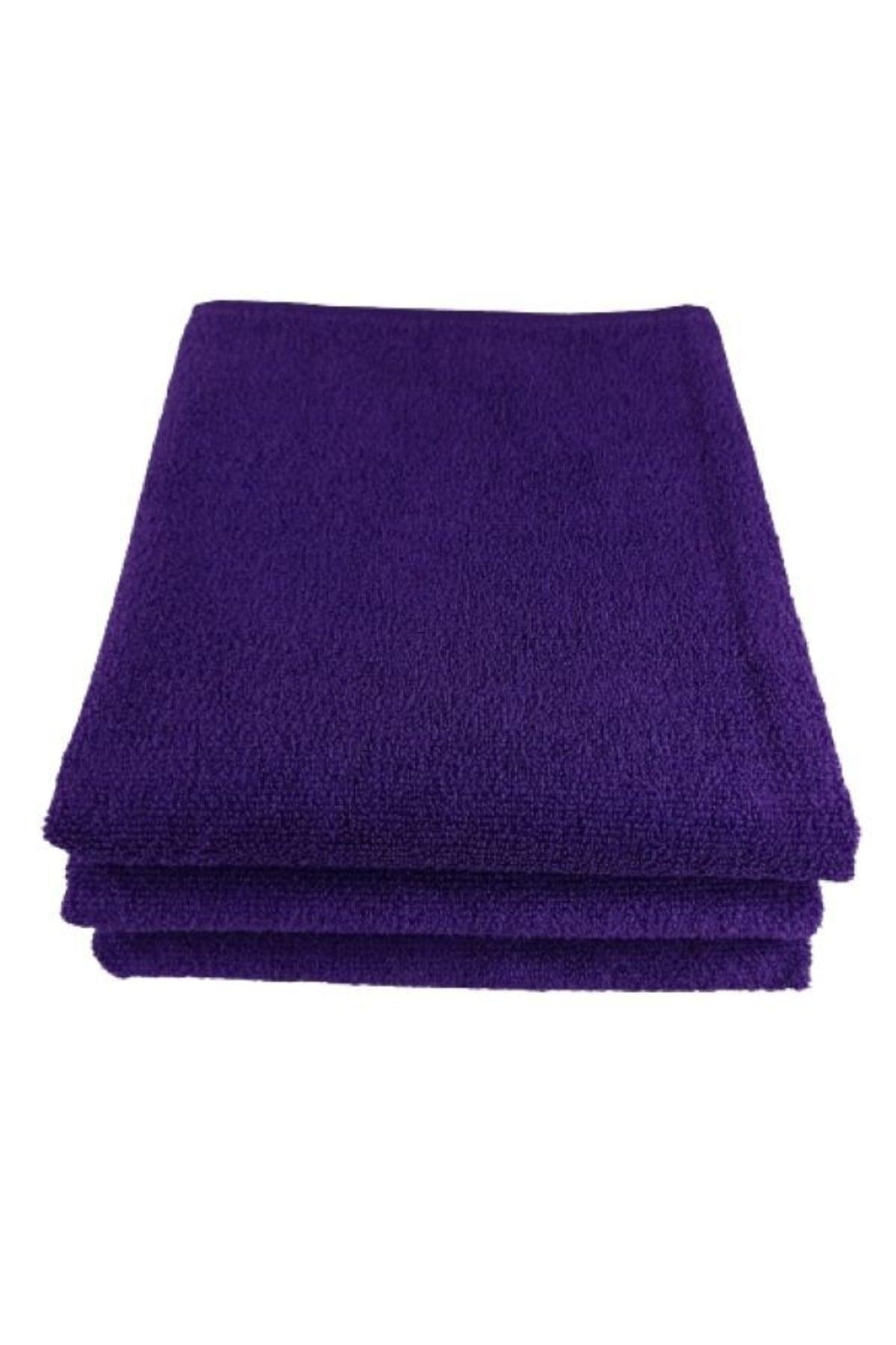 3 Pieces Purple Microfiber Hand Face Hairdresser Sports Towel Hair Color Resistant 50x90 Cm - Swordslife