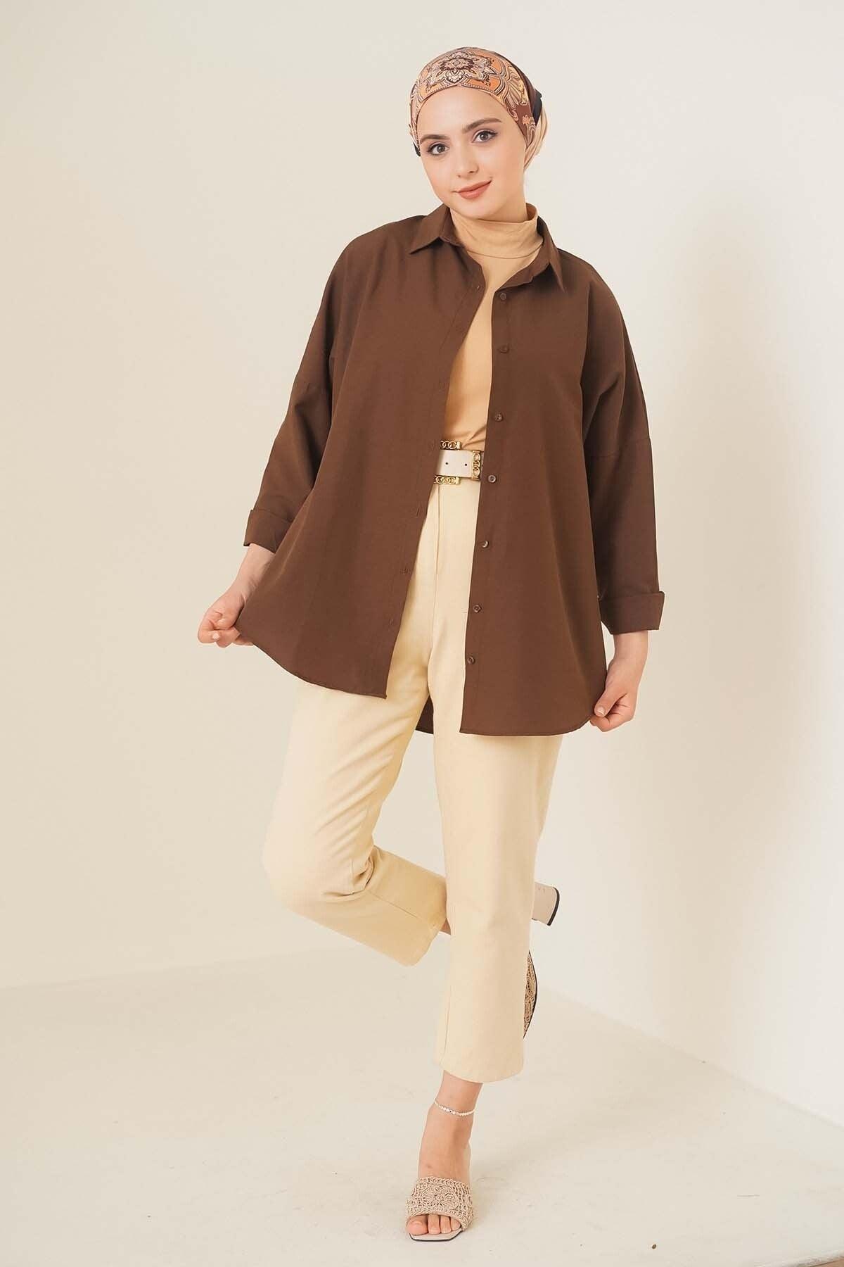 Oversize Basic Shirt Brown - Swordslife