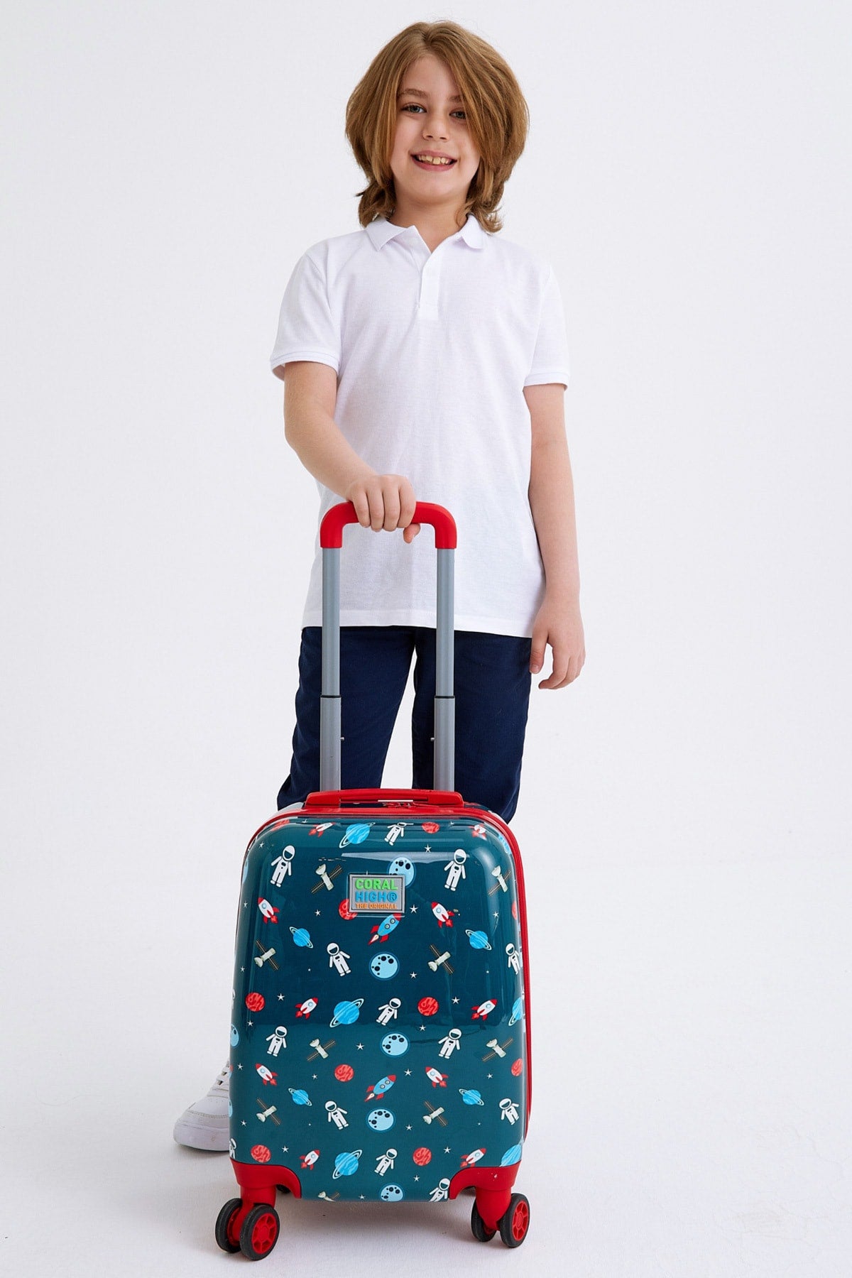 Kids Indigo Red Space Patterned Suitcase 16749