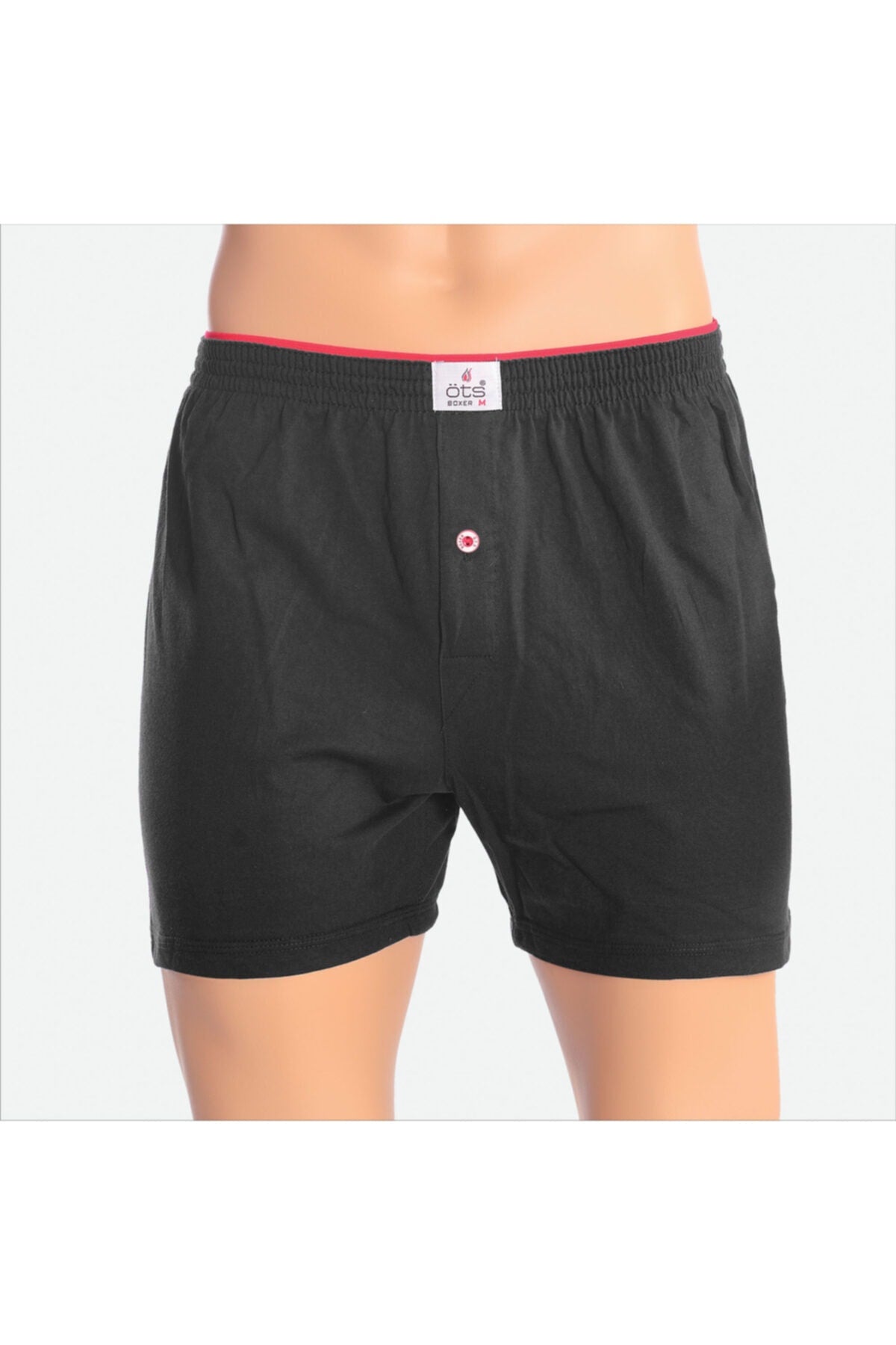 6 Pack Men's Single Jersey Boxer Black