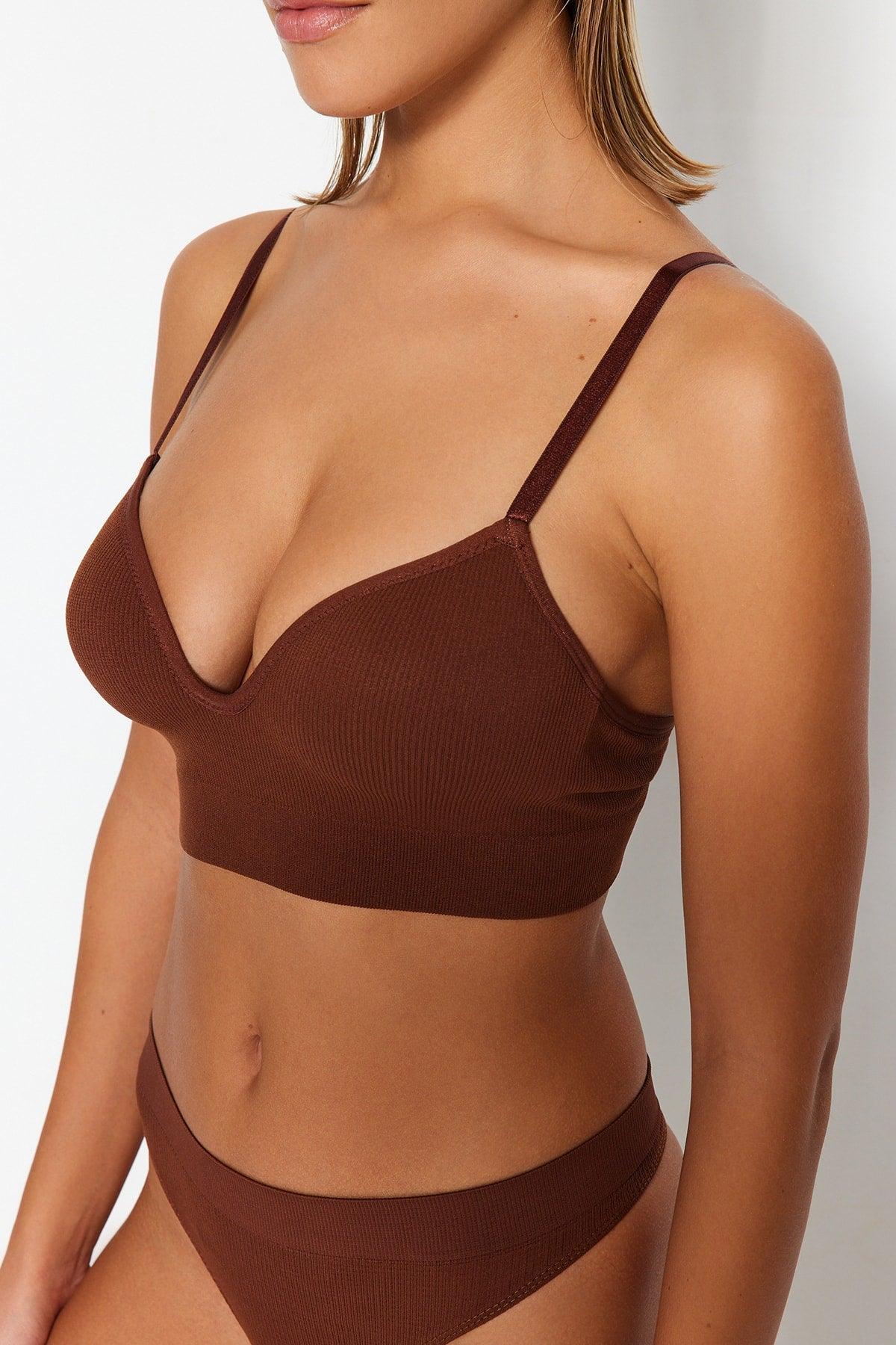 Brown Seamless/Seamless Covered Bra THMAW22SU0043 - Swordslife