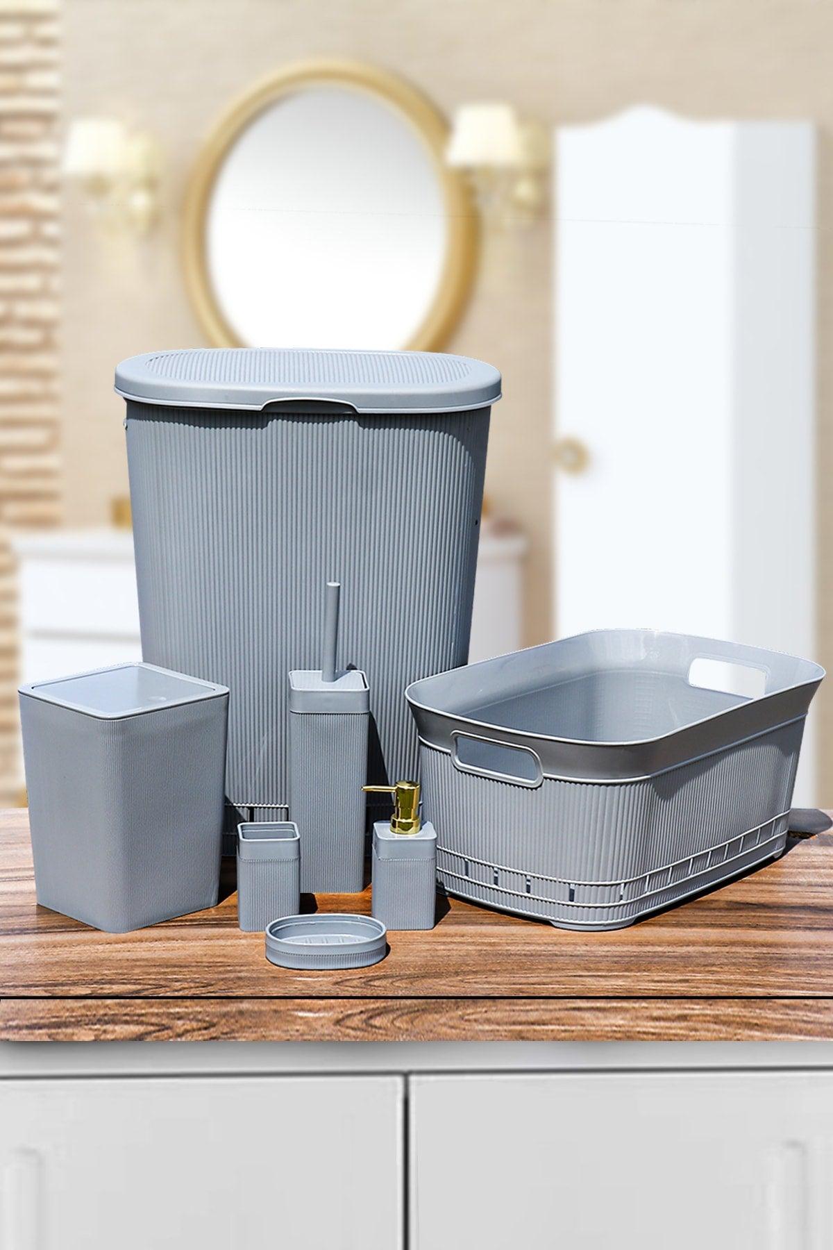 0183 Still 7 Piece Bath Set Gray - Swordslife