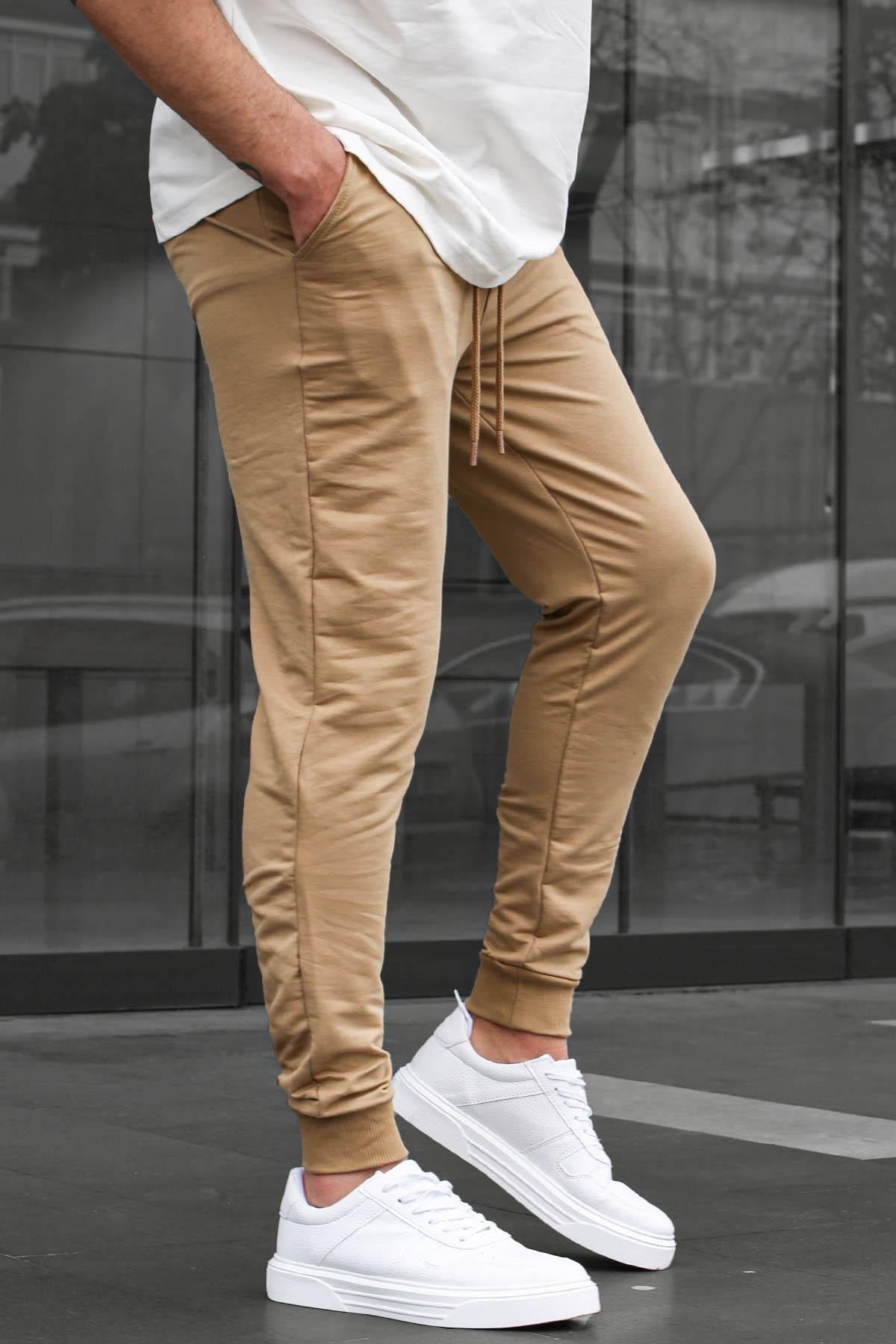 Tan Elastic Men's Tracksuit 4821