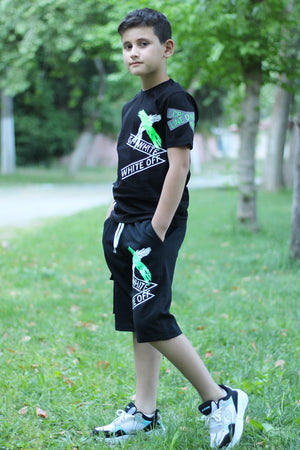 X Printed Men'S Capris Men'S Bottom-Top Tracksuit Set