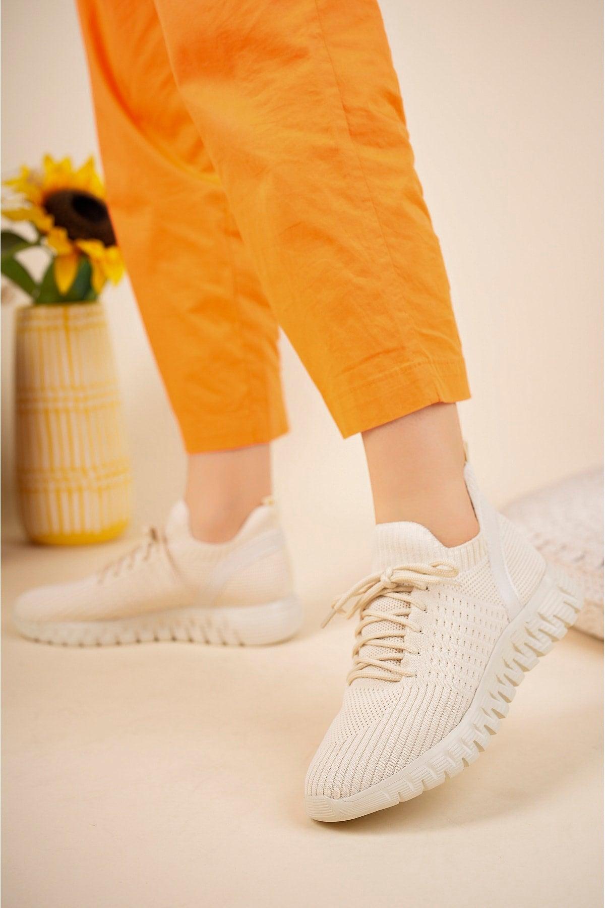 Beige Knitwear Sneaker - Swordslife