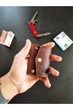 Olmeca Genuine Card Holder.Leather Wallet Personalized.