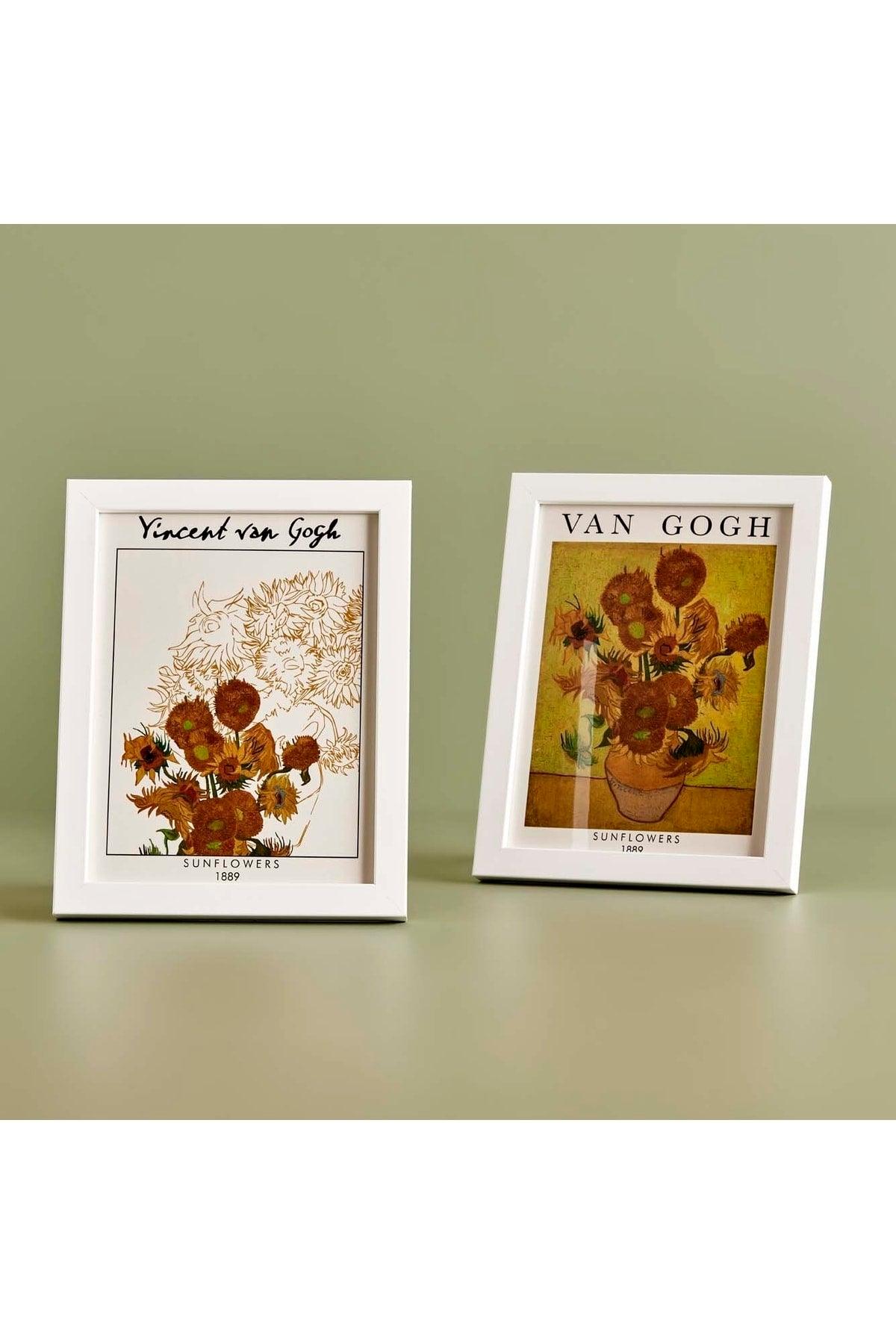 Van Gogh Sunflowers Frame White (18X24 CM) - Swordslife