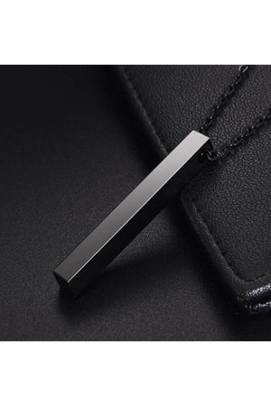 Murat Boz Necklace Men'S Rectangle Black Necklace 70Cm