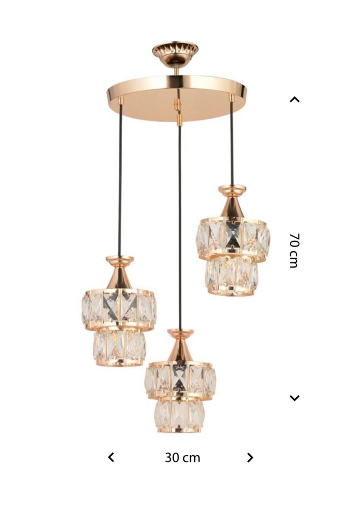 Miraç 3-Piece Pendant Lamp Gold Chandelier