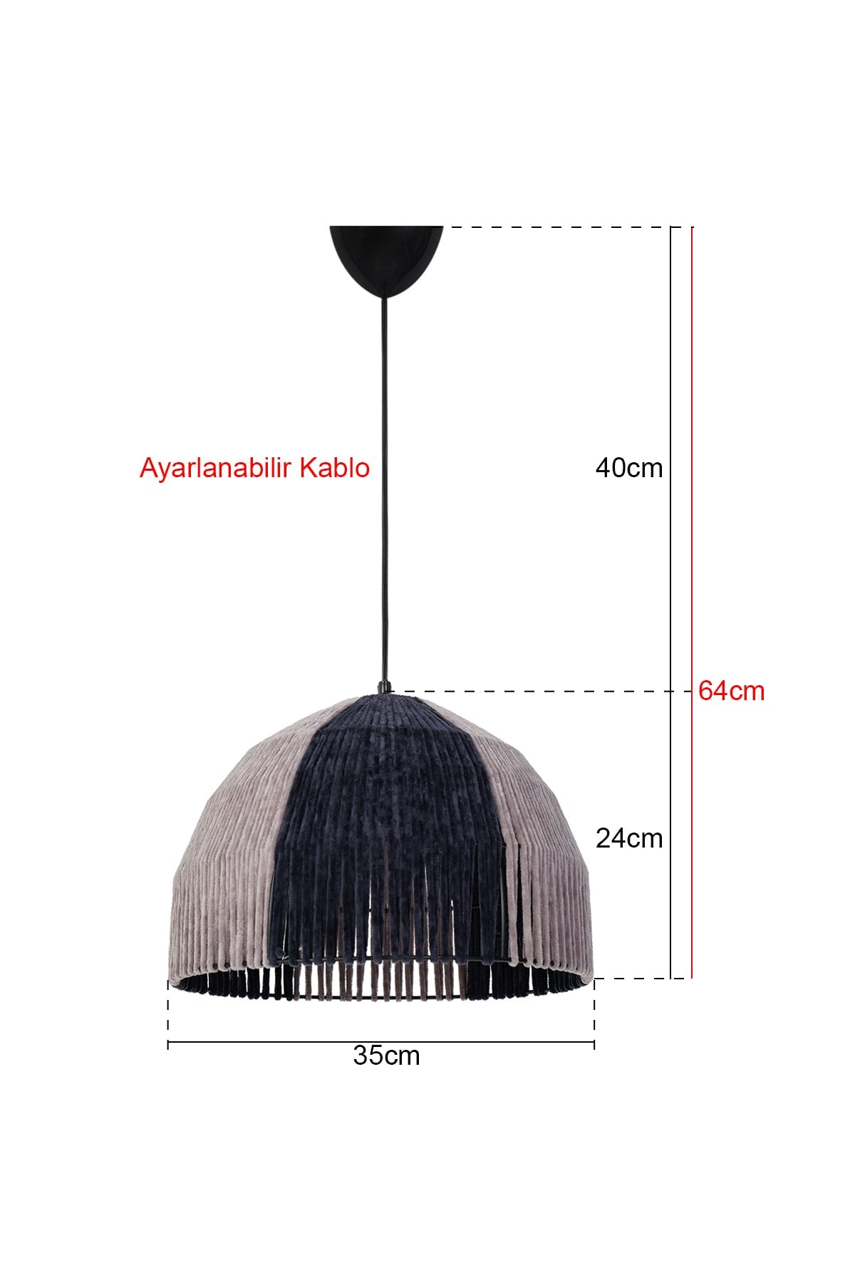 Betterave Pendant Lamp Chandelier Navy Blue Cream