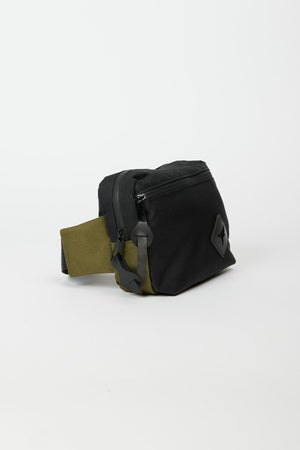 Men'S Black-Khaki Zippered Waist Bag