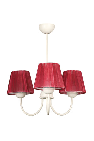 Ova 3Rd Chandelier White Claret Red Hat