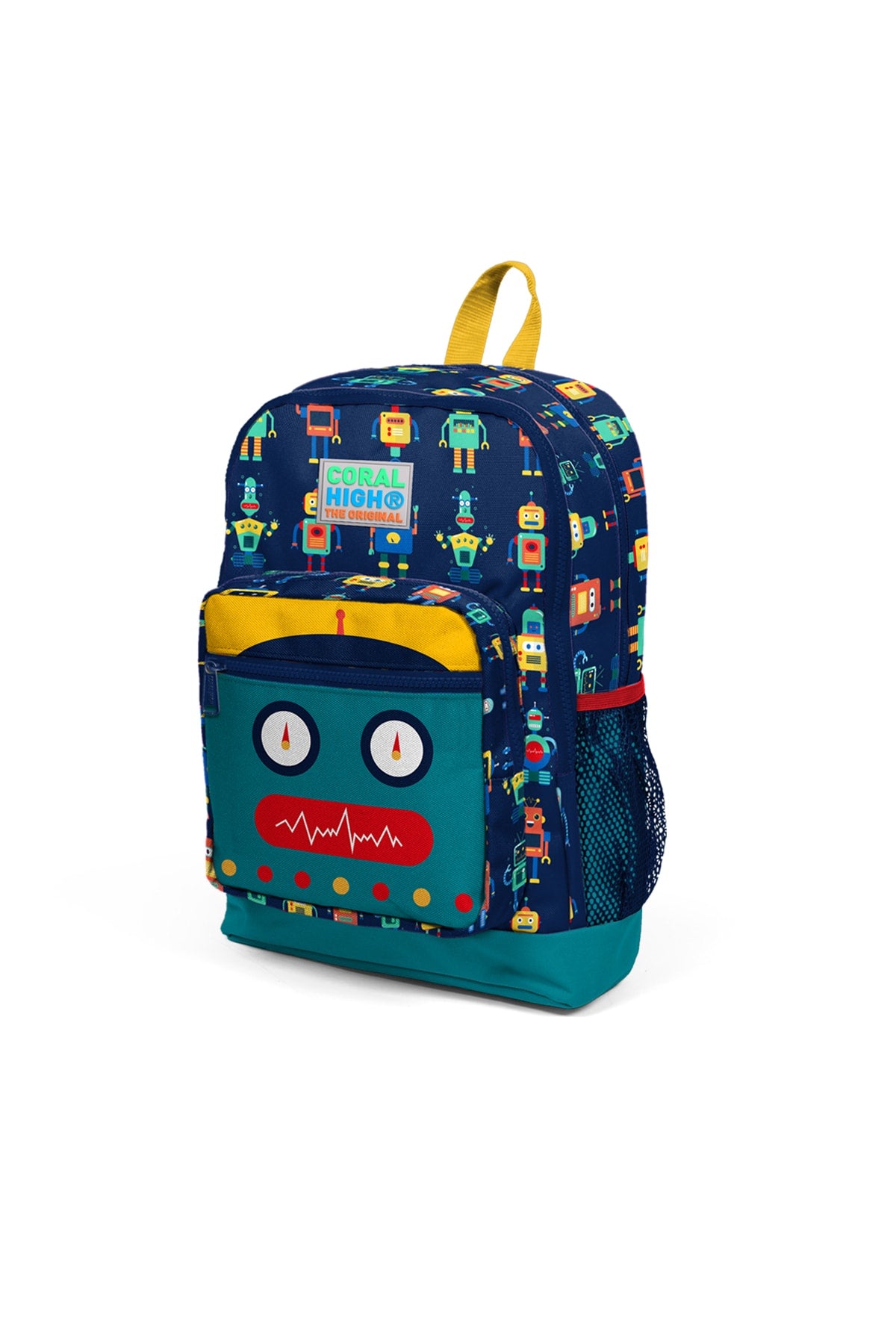 Kids Four-Compartment Robot Patterned 3-Piece School Bag Set