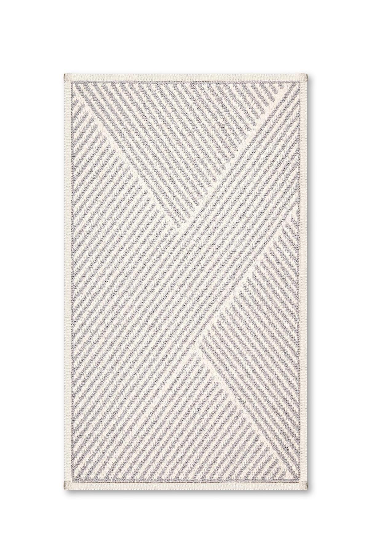 Moana Natural Cotton Bathroom Rug Set 50x80+40x50 Cm - Gray - Swordslife