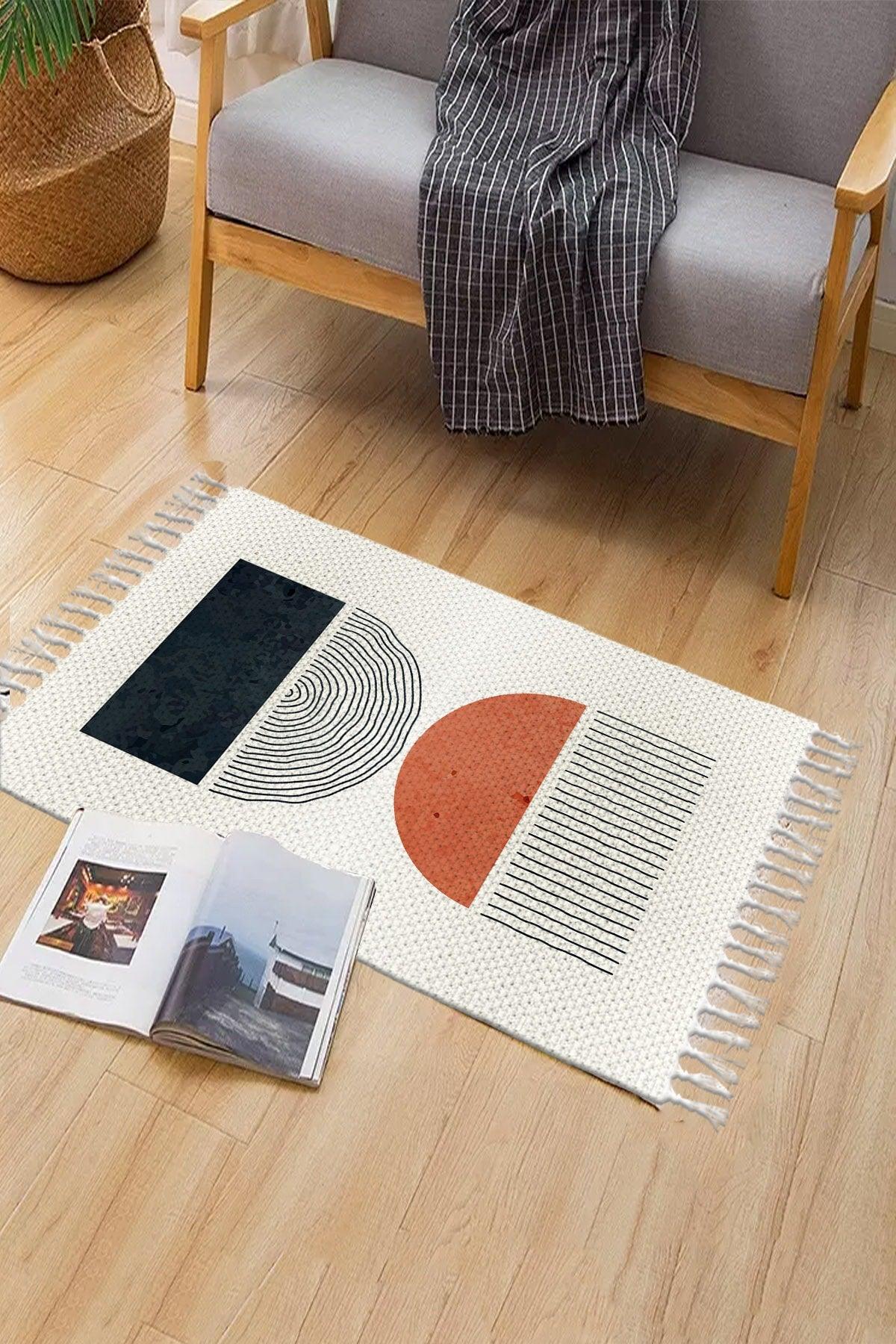 Patterned Washable Modern Single Bath Mat Carpet Vintage Woven Rug 50x80cm - Swordslife